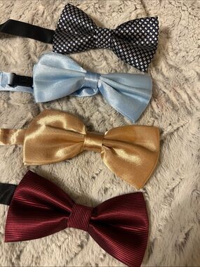 Men's Bow Tie Set - Blue, Light Blue, Gold, Burgundy